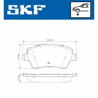 SKF VKBP 80003 - Jeu de 4 plaquettes de frein avant