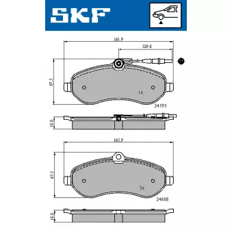 SKF VKBP 80048 E - Jeu de 4 plaquettes de frein avant