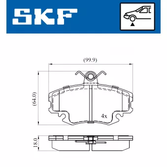 SKF VKBP 80050 - Jeu de 4 plaquettes de frein avant