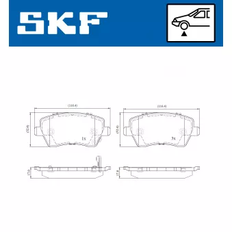 SKF VKBP 80128 A - Jeu de 4 plaquettes de frein avant