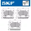 SKF VKBP 80135 A - Jeu de 4 plaquettes de frein avant