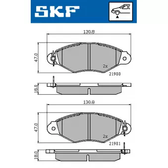SKF VKBP 80212 - Jeu de 4 plaquettes de frein avant