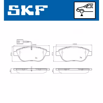 SKF VKBP 80217 E - Jeu de 4 plaquettes de frein avant