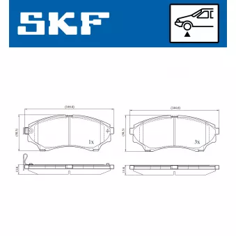 SKF VKBP 80289 A - Jeu de 4 plaquettes de frein avant