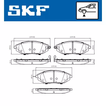 SKF VKBP 80305 A - Jeu de 4 plaquettes de frein avant