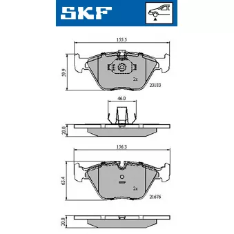 SKF VKBP 80311 - Jeu de 4 plaquettes de frein avant