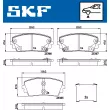 SKF VKBP 80332 A - Jeu de 4 plaquettes de frein avant