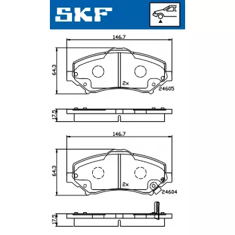 SKF VKBP 80334 A - Jeu de 4 plaquettes de frein avant