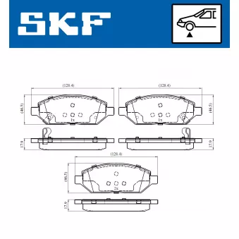 SKF VKBP 80367 A - Jeu de 4 plaquettes de frein avant