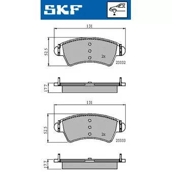 SKF VKBP 80380 - Jeu de 4 plaquettes de frein avant
