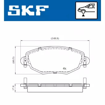 Jeu de 4 plaquettes de frein avant SKF VKBP 80390 pour FORD MONDEO 2.5 V6 - 170cv