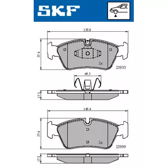 SKF VKBP 80399 - Jeu de 4 plaquettes de frein avant