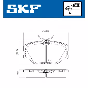 SKF VKBP 80431 - Jeu de 4 plaquettes de frein avant