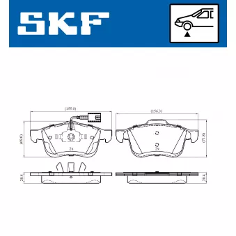 SKF VKBP 80432 E - Jeu de 4 plaquettes de frein avant
