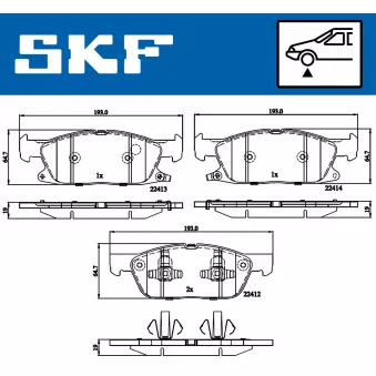 SKF VKBP 80433 A - Jeu de 4 plaquettes de frein avant