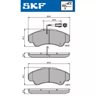 SKF VKBP 80441 E - Jeu de 4 plaquettes de frein avant