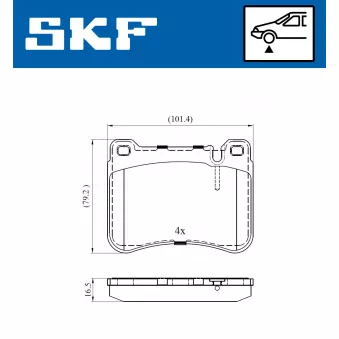 SKF VKBP 80495 - Jeu de 4 plaquettes de frein avant