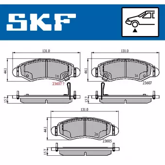 SKF VKBP 80500 A - Jeu de 4 plaquettes de frein avant