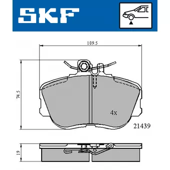 SKF VKBP 80516 - Jeu de 4 plaquettes de frein avant