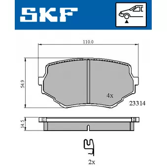 SKF VKBP 80531 A - Jeu de 4 plaquettes de frein avant