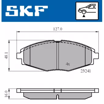 SKF VKBP 80532 - Jeu de 4 plaquettes de frein avant
