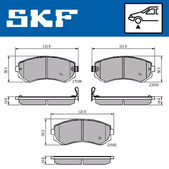 SKF VKBP 80535 A - Jeu de 4 plaquettes de frein avant