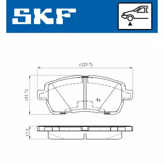 SKF VKBP 80574 - Jeu de 4 plaquettes de frein avant