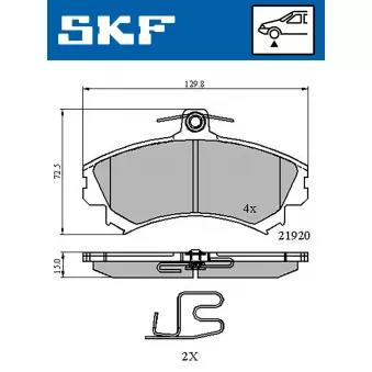 SKF VKBP 80575 A - Jeu de 4 plaquettes de frein avant