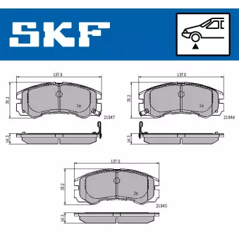 SKF VKBP 80590 A - Jeu de 4 plaquettes de frein avant