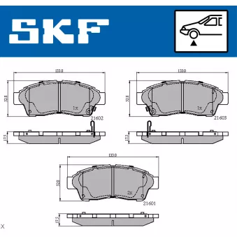SKF VKBP 80638 A - Jeu de 4 plaquettes de frein avant