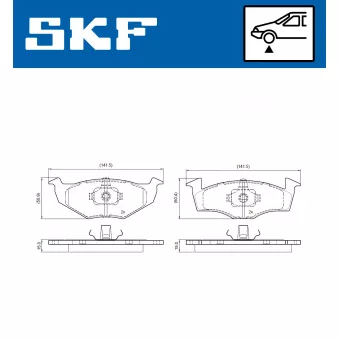 SKF VKBP 80697 - Jeu de 4 plaquettes de frein avant