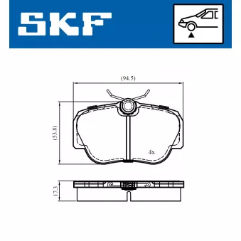 SKF VKBP 80713 - Jeu de 4 plaquettes de frein avant