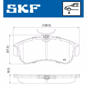 SKF VKBP 80726 - Jeu de 4 plaquettes de frein avant