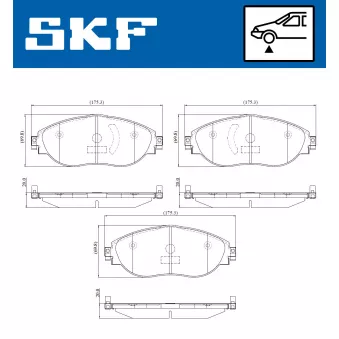 SKF VKBP 80768 - Jeu de 4 plaquettes de frein avant