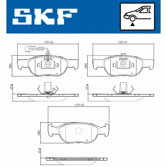 SKF VKBP 80777 E - Jeu de 4 plaquettes de frein avant