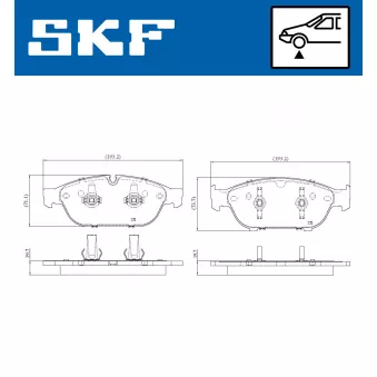 SKF VKBP 80789 E - Jeu de 4 plaquettes de frein avant