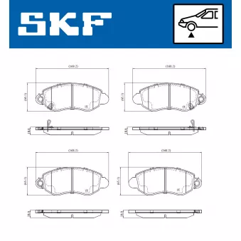 Jeu de 4 plaquettes de frein avant SKF VKBP 80798 A pour FORD TRANSIT 2.3 BiFuel - 143cv
