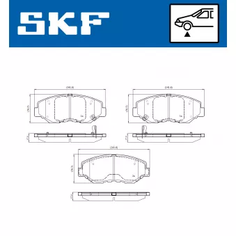 SKF VKBP 80803 A - Jeu de 4 plaquettes de frein avant
