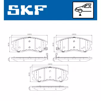 SKF VKBP 80811 A - Jeu de 4 plaquettes de frein avant