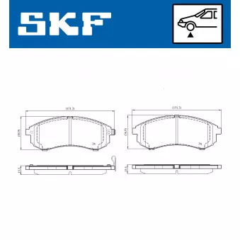 SKF VKBP 80829 A - Jeu de 4 plaquettes de frein avant