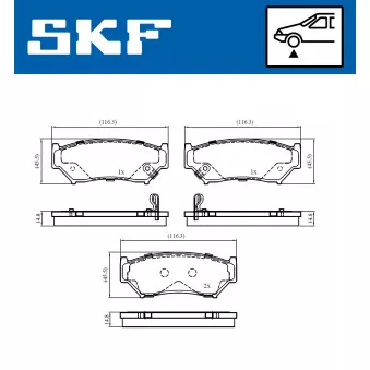 SKF VKBP 80831 A - Jeu de 4 plaquettes de frein avant