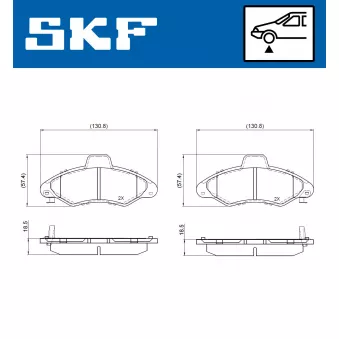 SKF VKBP 80864 A - Jeu de 4 plaquettes de frein avant