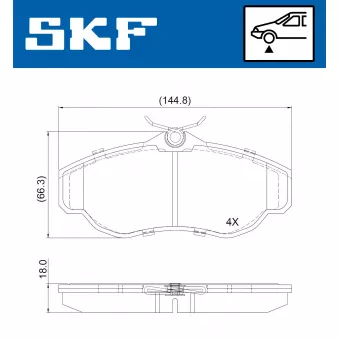 SKF VKBP 80962 - Jeu de 4 plaquettes de frein avant
