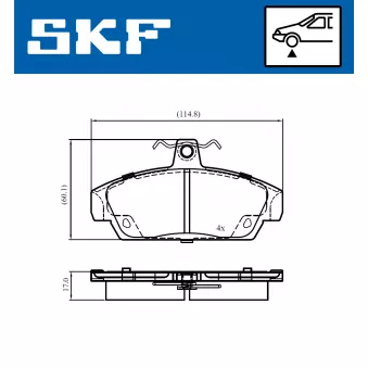 SKF VKBP 80997 - Jeu de 4 plaquettes de frein avant