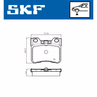 SKF VKBP 81013 - Jeu de 4 plaquettes de frein avant