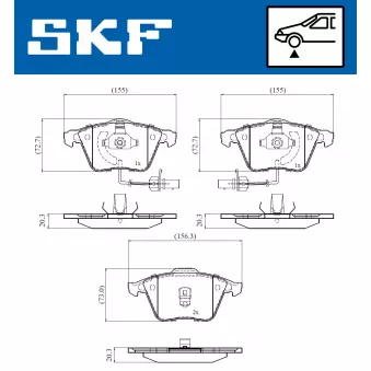 SKF VKBP 81038 E - Jeu de 4 plaquettes de frein avant