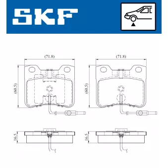 SKF VKBP 81052 E - Jeu de 4 plaquettes de frein avant