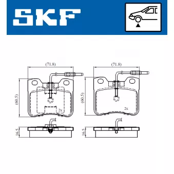 SKF VKBP 81054 E - Jeu de 4 plaquettes de frein avant