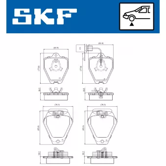SKF VKBP 81063 E - Jeu de 4 plaquettes de frein avant