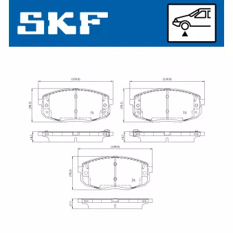 SKF VKBP 81105 A - Jeu de 4 plaquettes de frein avant